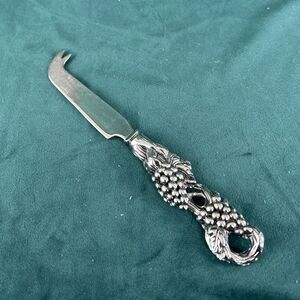 Vintage Silver Pewter Grape Vine Small Cheese Knife